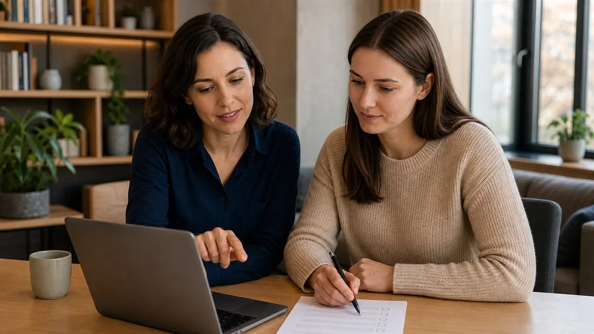 Player reviewing account support guidance with an adviser