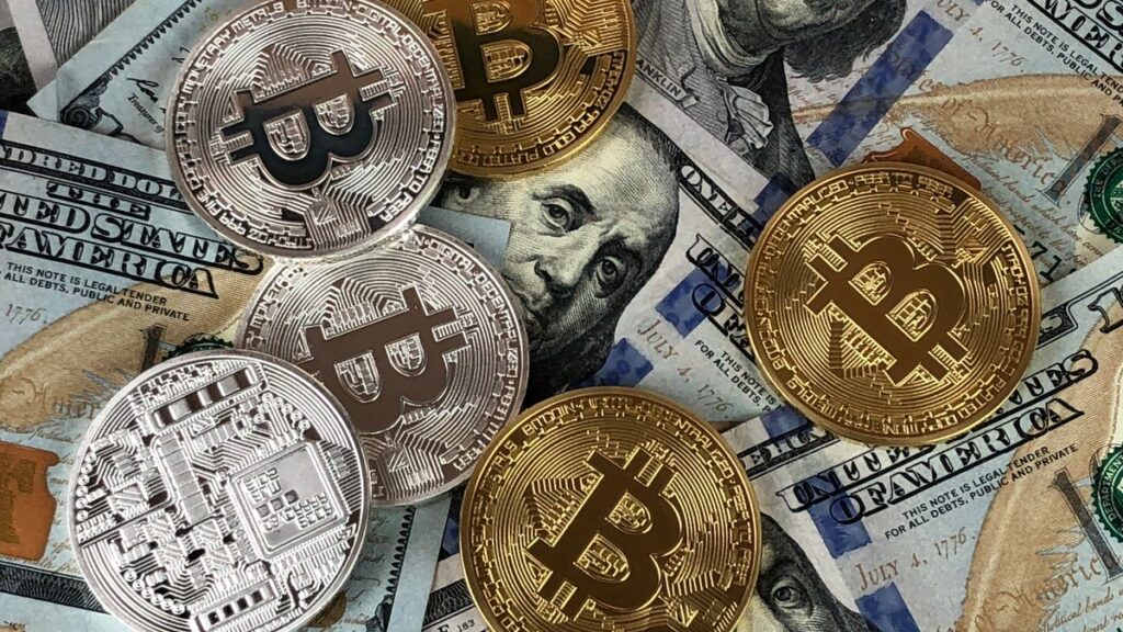 Bitcoin coins representing Bitcoin casino payment options