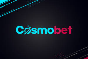 Cosmobet logo on a dark geometric background