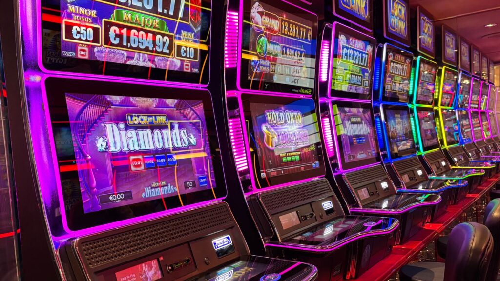 Colourful casino slot machines used in an RTP comparison