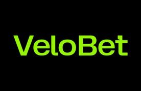 Velobet logo in green lettering on a black background